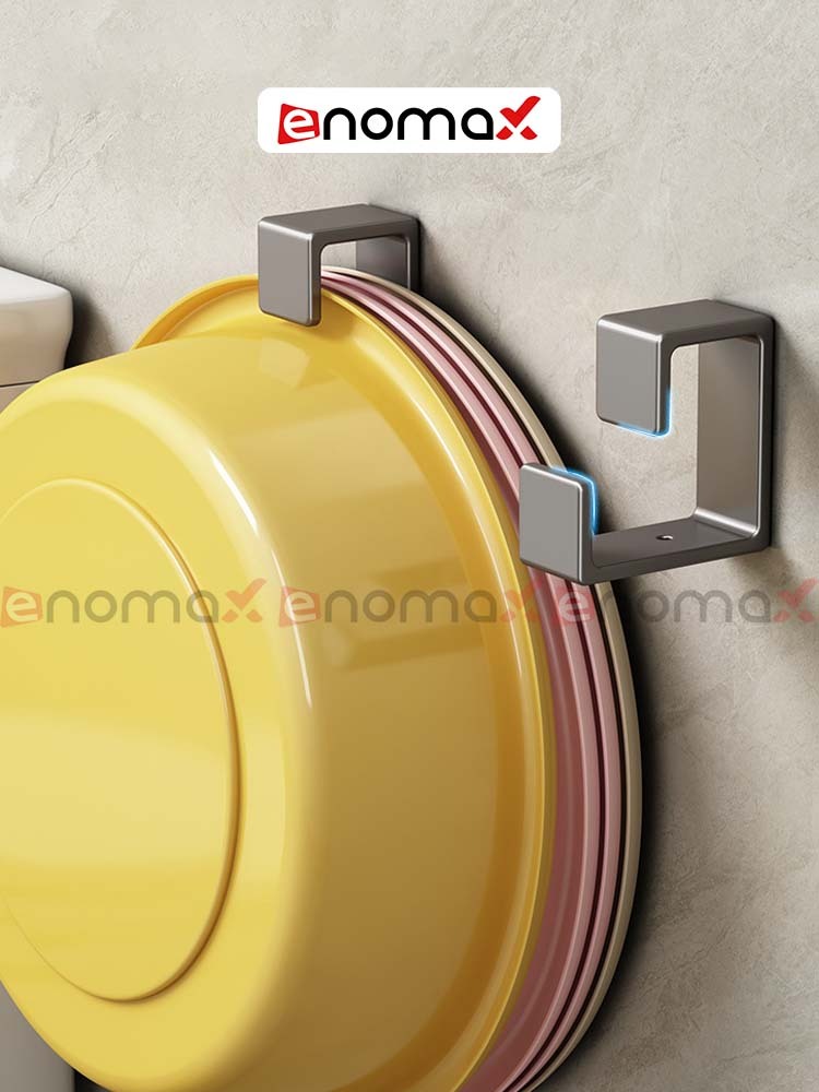 Ảnh Móc treo chậu dán tường Enomax, chịu lực tốt, chất liệu nhôm hàng không, chống gỉ sét - bảo hành 10 năm (Eno 0118) 2