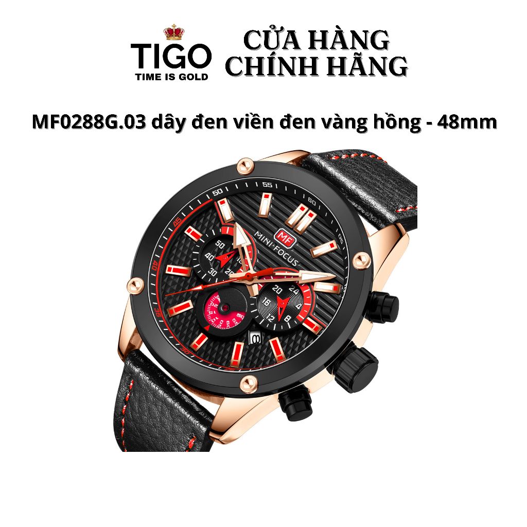 Đồng Hồ Nam MINI FOCUS MF0288G.03 Dây Da Đen Viền Đen Pha Vàng Hồng ...