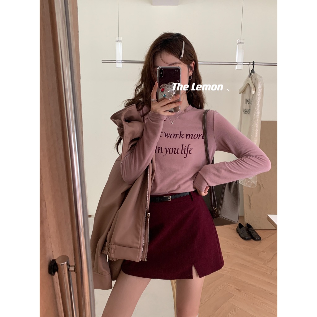 Áo thun Nữ dài tay cổ tròn JULY, Áo thun Thu Đông dài tay in Chữ, Chất Cotton cao cấp Form vừa