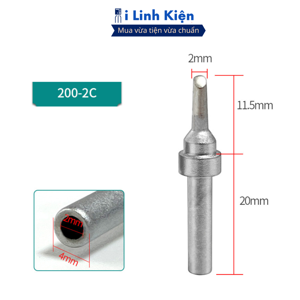 Đầu mỏ hàn 200-K, 200-I, 200-2C, 200-1.5SK dùng cho trạm hàn 203H, 204H, 205H chính hãng ilinhkien.