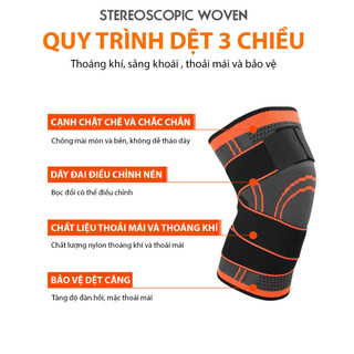 (bộ 2 cái) Bó gối có dây quấn trợ lực vải dệt kim 3D thoáng khí, Đai Quấn Bảo Vệ Đầu Gối