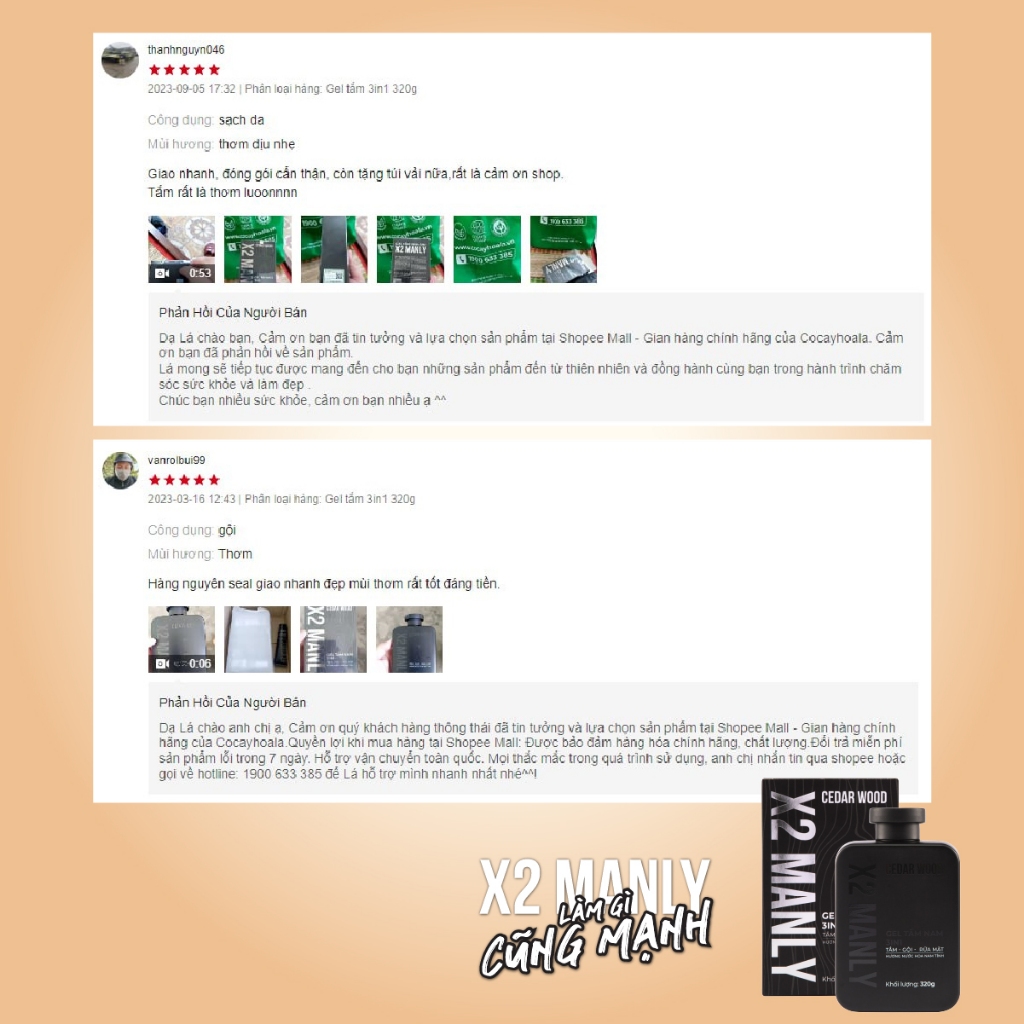 Ảnh Gel Tắm Nam Cỏ Cây Hoa Lá X2 Manly 3in1 320g - Hương Nước Hoa Nam Tính 4