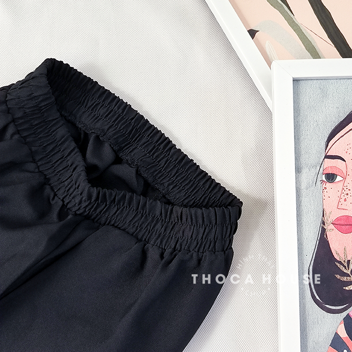 Ảnh Quần short lưng thun basic trơn đen THOCA HOUSE trẻ trung, năng động thường ngày dễ phối 4