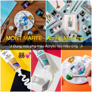 MONT MARTE - Dung môi pha màu Acrylic / Medium tạo hiệu ứng cho màu Sản phẩm bổ trợ Màu Acrylic vẽ giày, áo, vải, gốm sứ