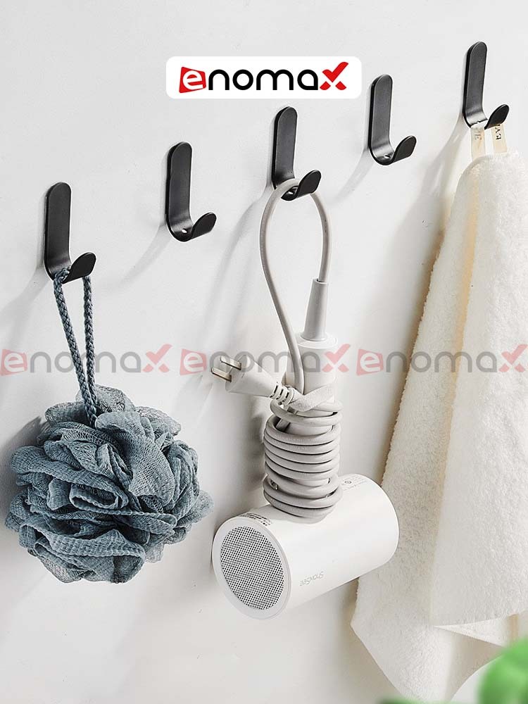 Ảnh Móc treo đồ dán tường Enomax chịu lực 10kg, chất liệu Thép Carbon, tặng kèm keo dán 6g ( Eno-0122) 2