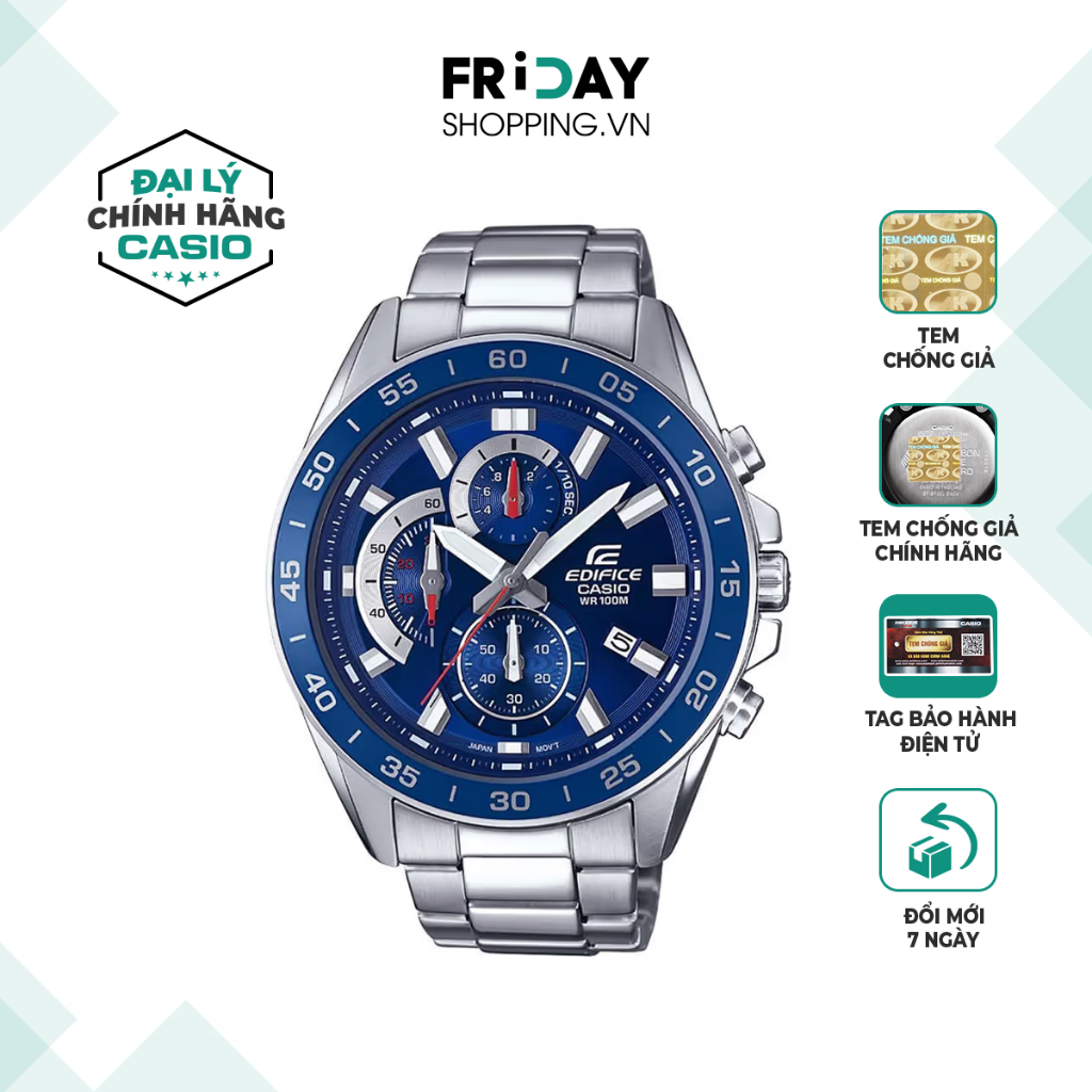 Đồng Hồ Casio Edifice Nam EFV-550D-2AVUDF Thể Thao Dây Kim Loại Chính ...