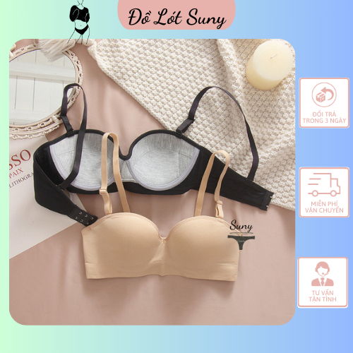 Áo lót có gọng 1001, áo lót cotton quả ngang đệm mỏng nâng ngực cao cấp
