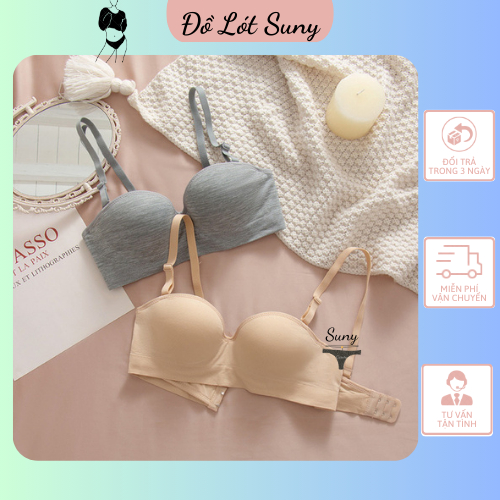 Áo lót có gọng 1001, áo lót cotton quả ngang đệm mỏng nâng ngực cao cấp
