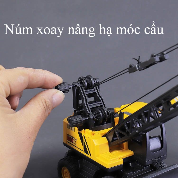 Ảnh Đồ chơi mô hình xe cẩu ủi tự hành KAVY chạy đà 4 bánh xe móc nâng hạ xoay 360 độ 2