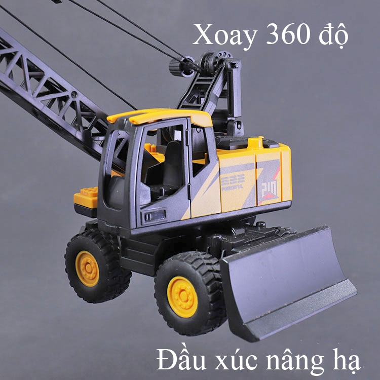 Ảnh Đồ chơi mô hình xe cẩu ủi tự hành KAVY chạy đà 4 bánh xe móc nâng hạ xoay 360 độ 1