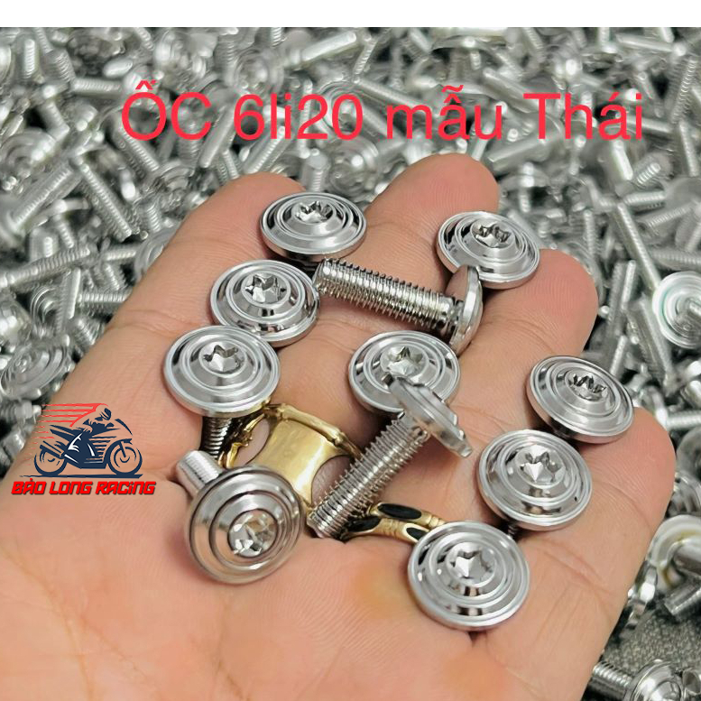 10 Ốc dàn áo 6li20 ino304 mẫu THÁI v2 gắn xe máy Sirius Wave Dream Exciter Winner Sonic Satria....