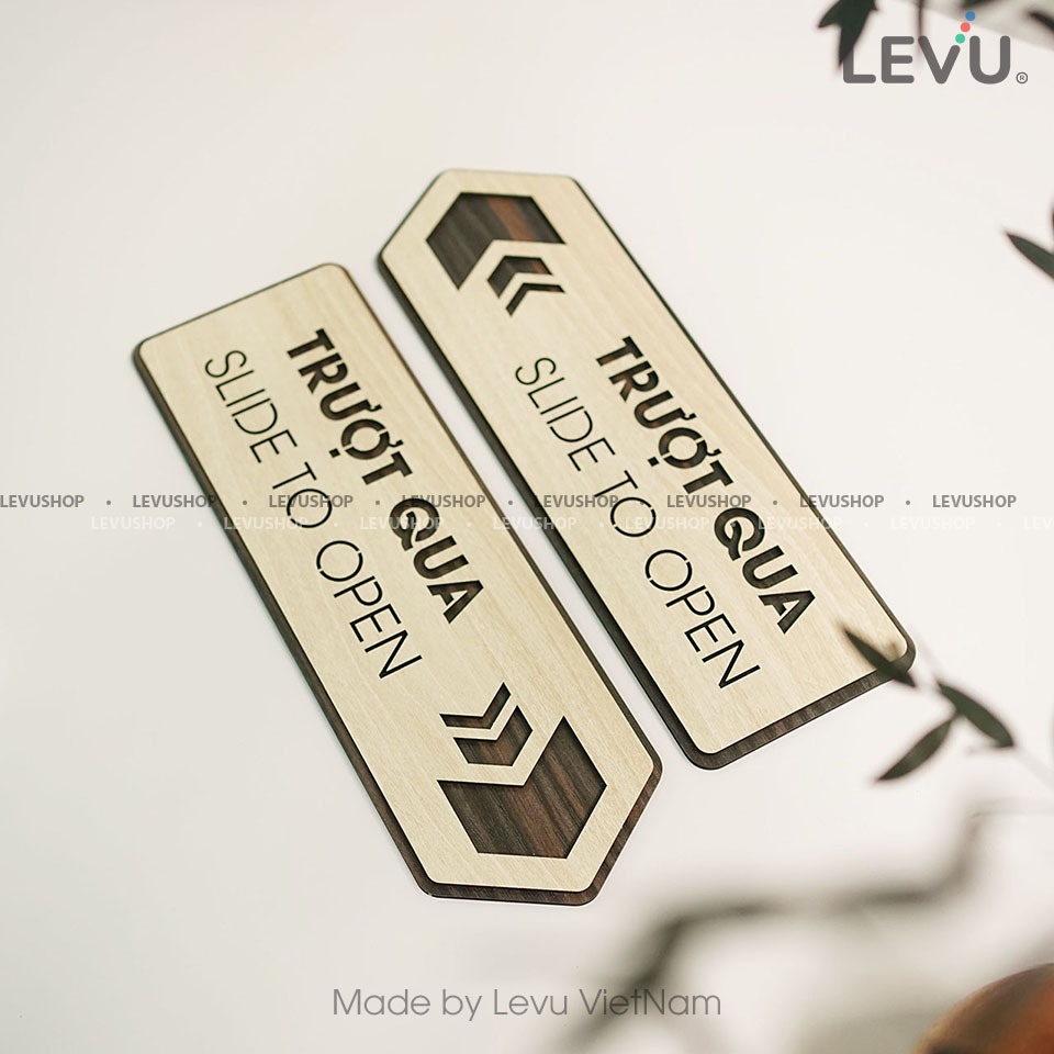 Bảng gỗ slide to open (trượt qua để mở cửa) LEVU-TP14