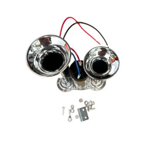 Còi sinh hơi 2 loa mạ crom. Còi hơi cho xe không có bình hơi điện 12v và 24v.