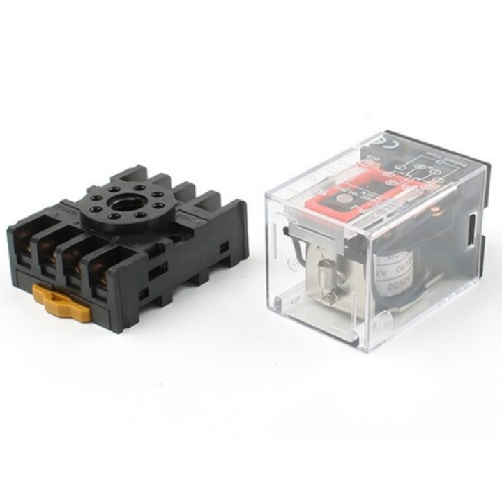 Rơ le MK2P-I relay trung gian kính 8 chân tròn điện áp 220VAC, 24VDC ...