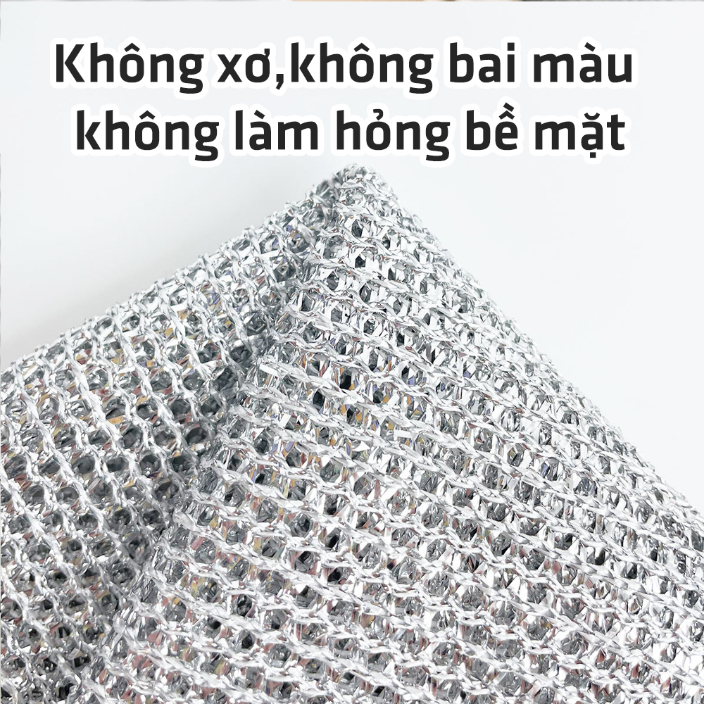 Khăn Lưới Cọ Rửa, Lau Chén Dĩa Chất Liệu sợi kim loại chống bám dầu công nghệ Đức