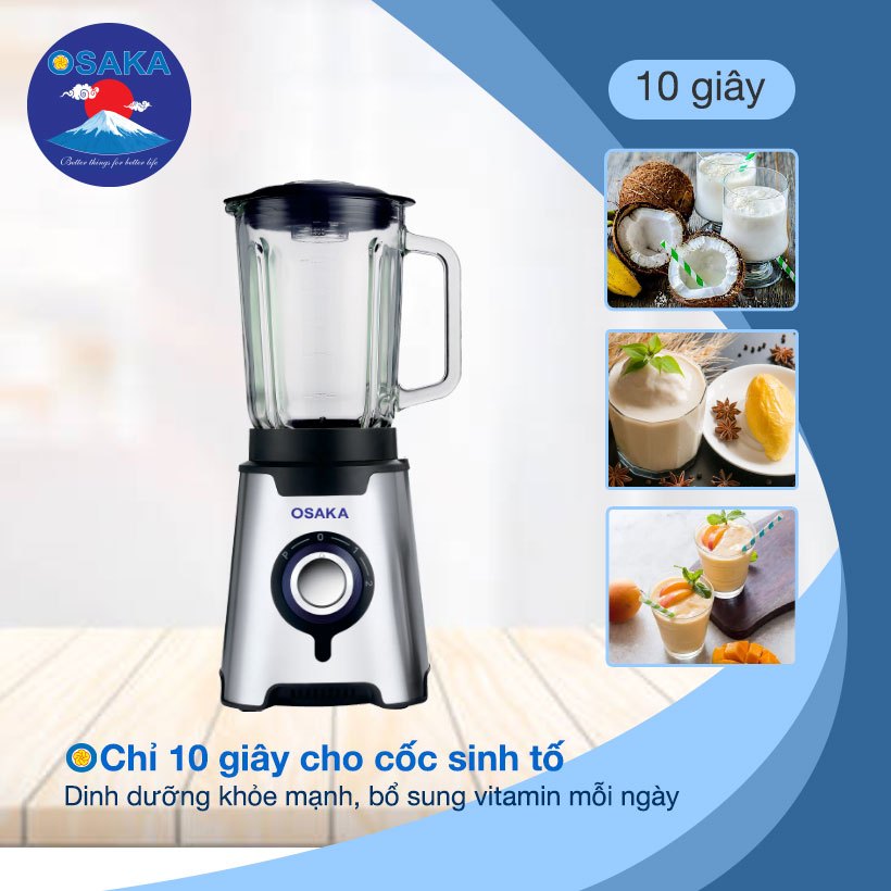 Máy Xay Sinh Tố Cao Cấp OSAKA BL-889 Dung Tích 1.5L -  Công Suất 600W - 2 Cối Đa Dụng