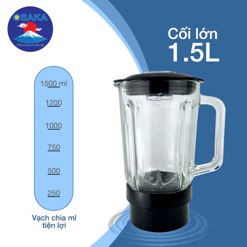 Máy Xay Sinh Tố Cao Cấp OSAKA BL-889 Dung Tích 1.5L -  Công Suất 600W - 2 Cối Đa Dụng