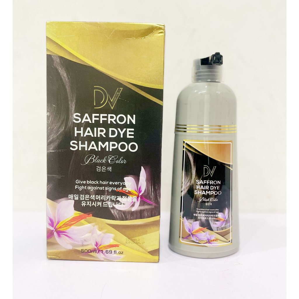 Dầu Gội Phủ Bạc Saffron Hair Dye Shampoo Hàn Quốc Nhuộm Tóc Thảo Dược