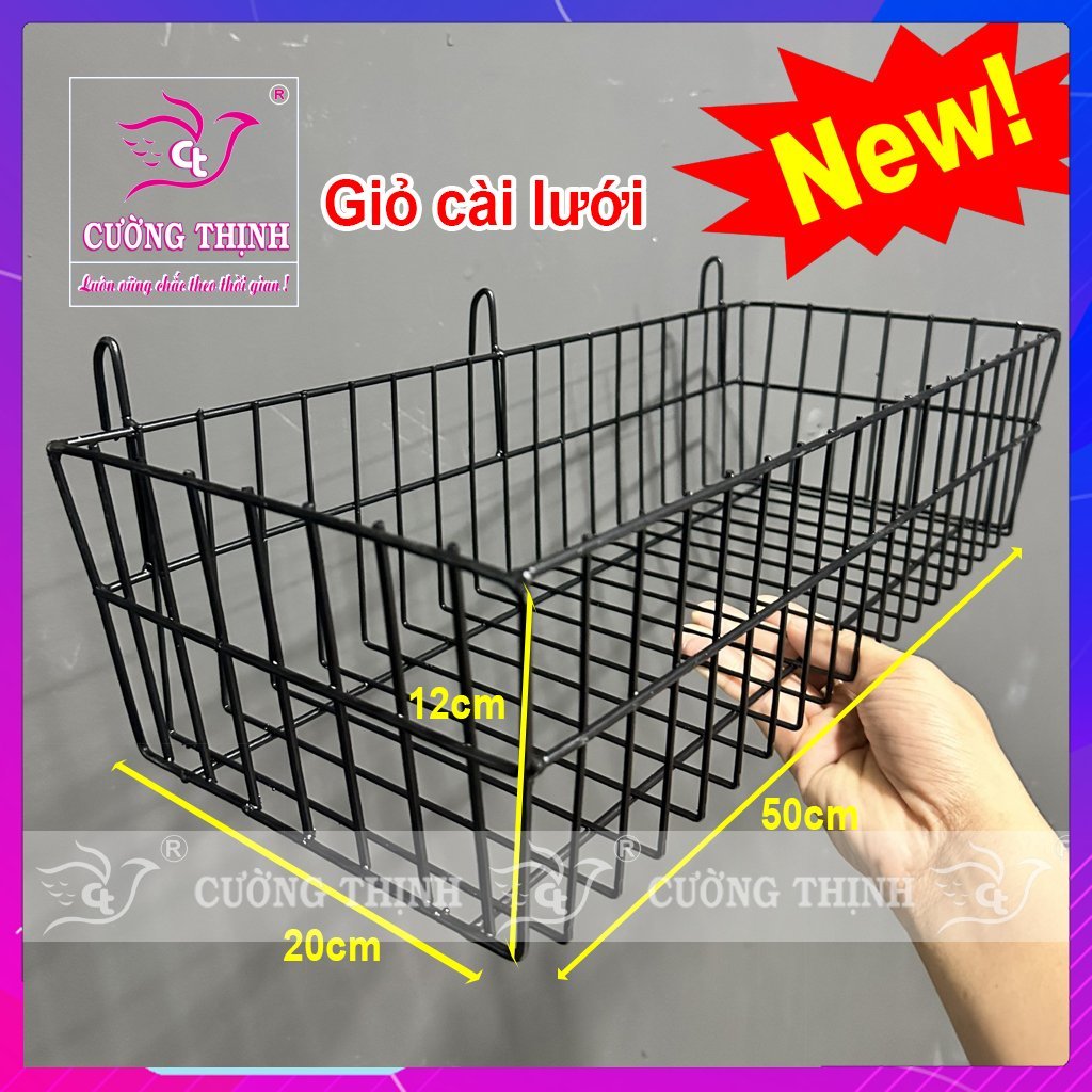 Rổ Cài Lưới ĐEN Rộng 20cm x Dài 50cm x Cao 12cm, Rổ trang trí ...