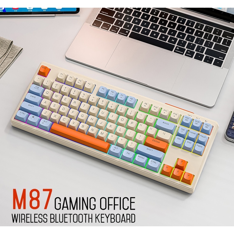 Bàn Phím Giả Cơ Không Dây Bluetooth Ziyou M87 - Kết Nối 2 Chế Độ - Led Rainbow - Pin Sạc - Phím PBT | BigBuy360 - bigbuy360.vn