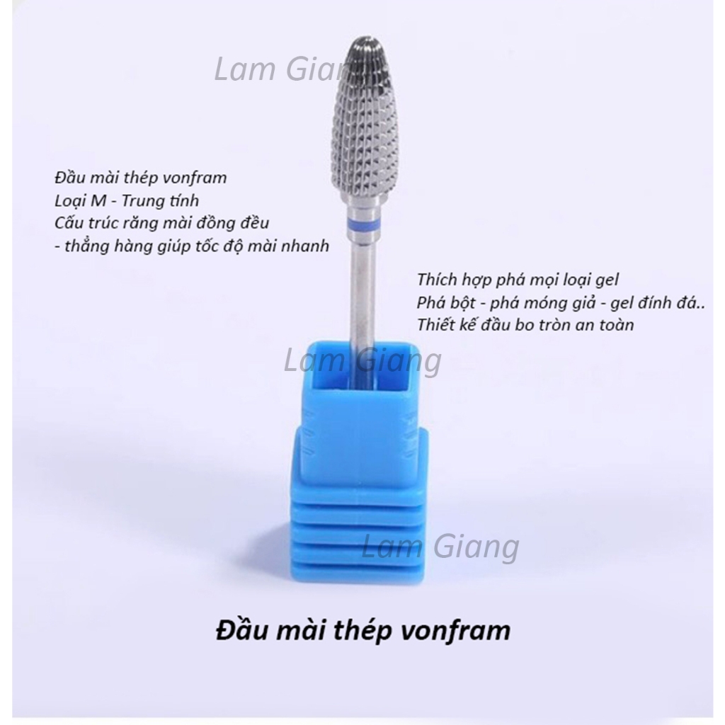 Các loại Đầu mài siêu cứng, mài móng thật - mài khoé - mài mịn- phá bột- phá gel