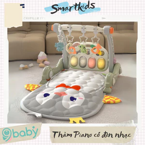 Thảm nằm chơi cho bé đàn piano cánh cụt đa năng 9BABY