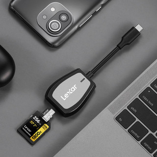 Đầu đọc thẻ nhớ 2 khe cắm Lexar RW470 Dual-Slot SD/ MicroSD USB 3.2 Type-C, tốc độ 312Mb/s, BH 2 năm