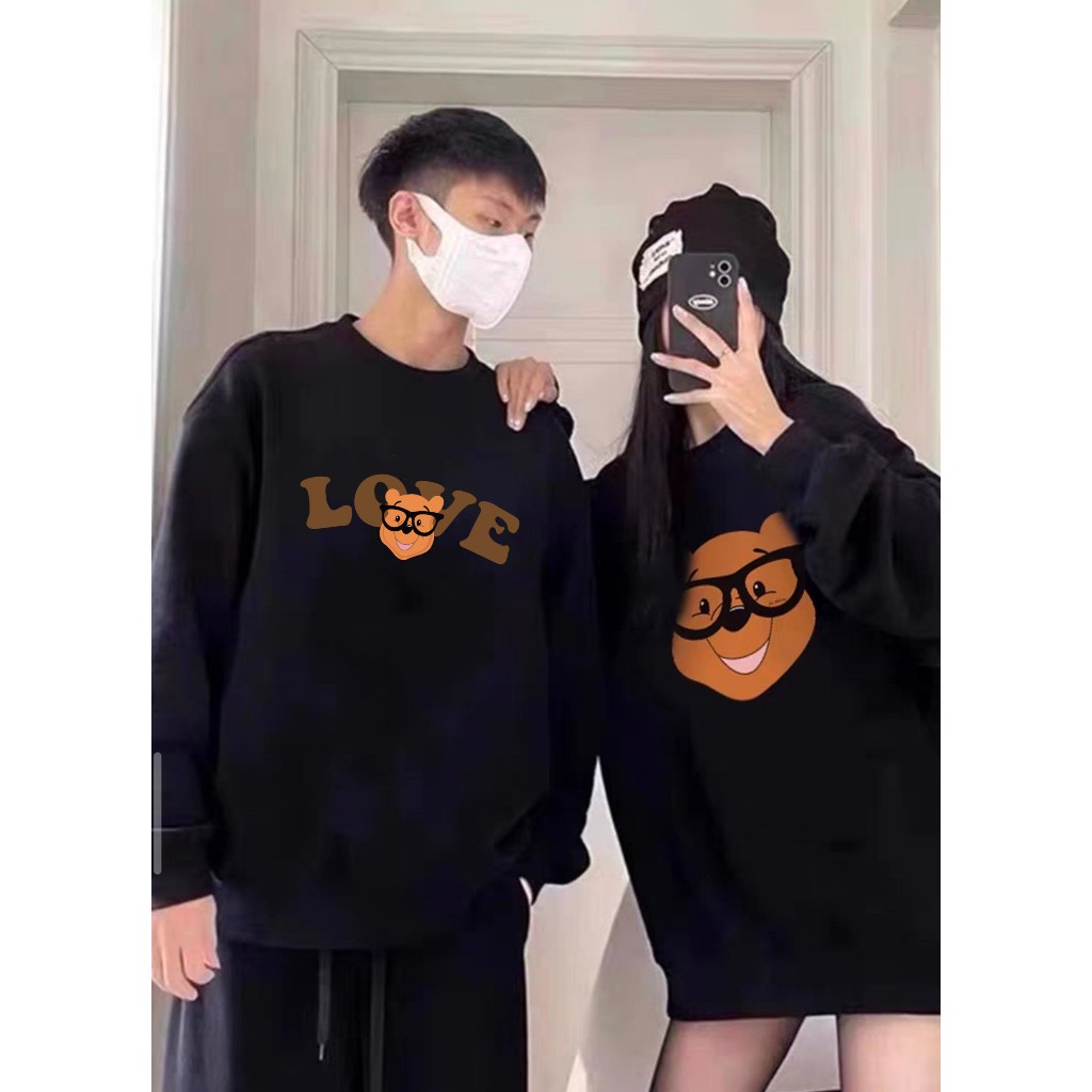 [Nỉ Chân Cua] Áo Đôi Sweater Gấu Pooh Nam Nữ Vải Nỉ Cao Cấp Form Rộng Unim Store - SW20
