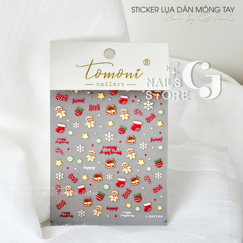 Sticker Noel - Sticker lụa cao cấp dán móng tay (2413) | Shopee Việt Nam