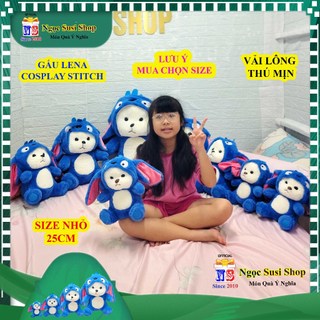GẤU BÔNG LENA COPSLAY STITCH XANH TAI DÀI LÔNG XÙ MỊN - MUA CHỌN SIZE [NGỌC SUSI]