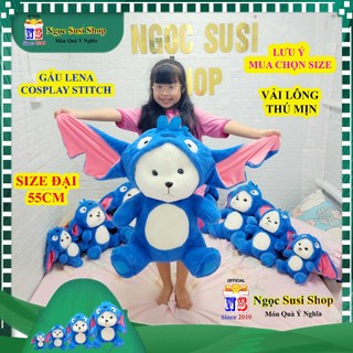 GẤU BÔNG LENA COPSLAY STITCH XANH TAI DÀI LÔNG XÙ MỊN - MUA CHỌN SIZE [NGỌC SUSI]