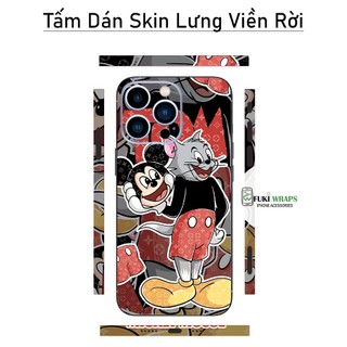 Tấm dán Skin Mặt Sau Tom Jerry MS02 FULL VIỀN 15 pro max , 14 pro max , 13 pro max , 12 pro max , 11 pro max - FukiShop