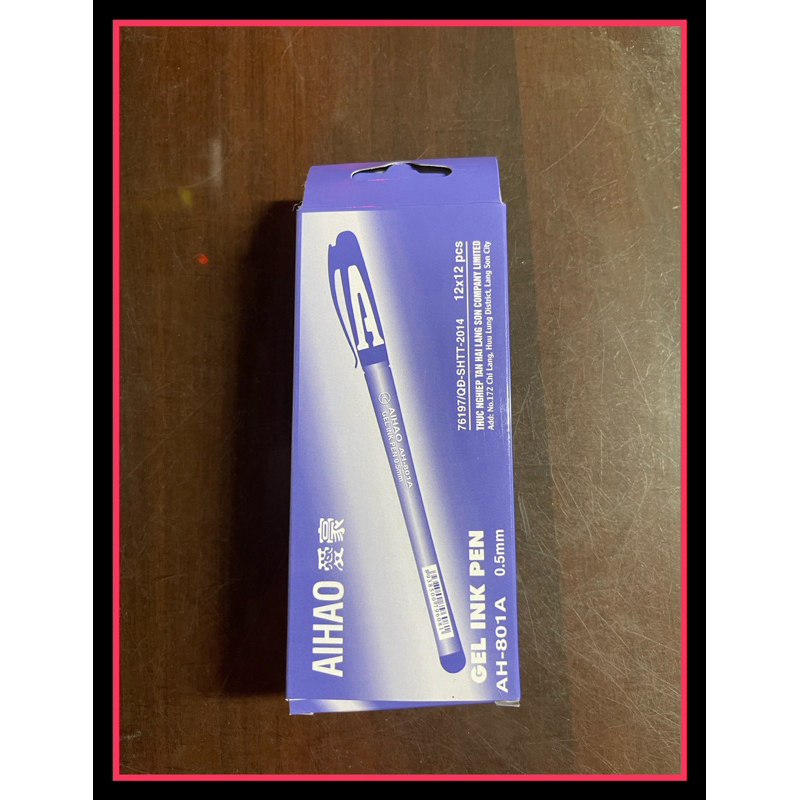BÚT GEL CHỮ A AIHAO 801, HỘP 12 CÁI - VPP  QUỐC HUY