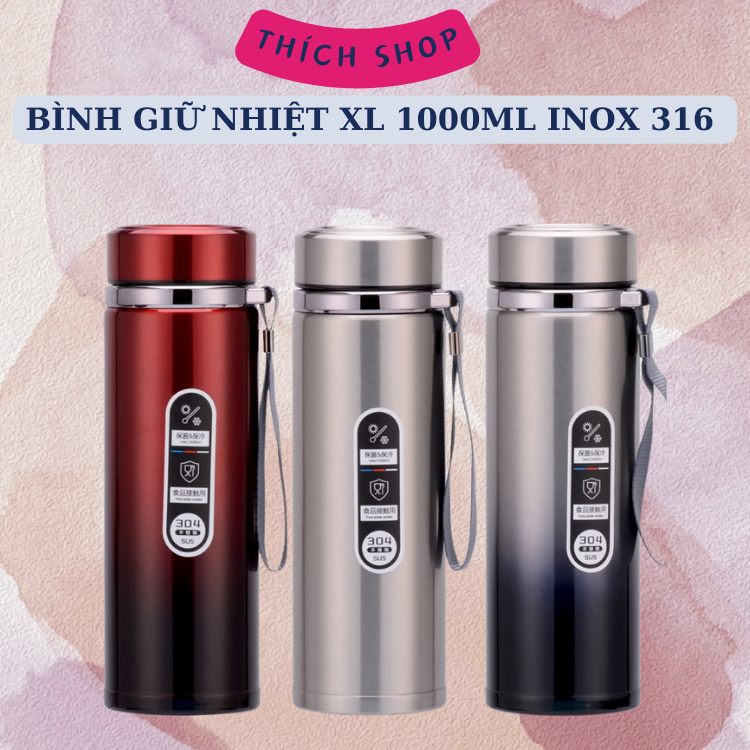 Bình Giữ Nhiệt XL Inox 304 Có Nắp Lọc Trà 1000ml | Shopee Việt Nam