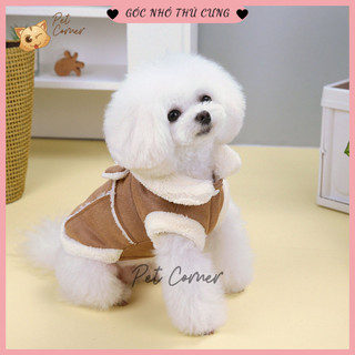 Áo khoác bông giữ ấm có nơ xinh xắn cho thú cưng - Áo cho chó mèo mùa đông