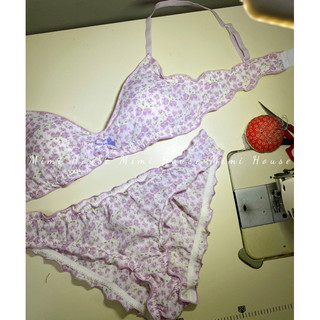 [New]Set đồ lót, áo bra không gọng mút mỏng tone tím - Handmade by Mimi house