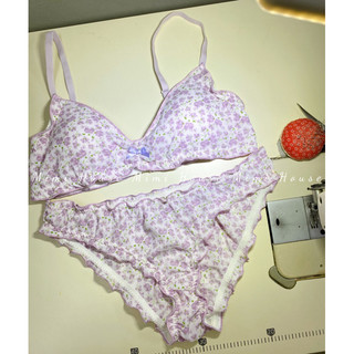 [New]Set đồ lót, áo bra không gọng mút mỏng tone tím - Handmade by Mimi house