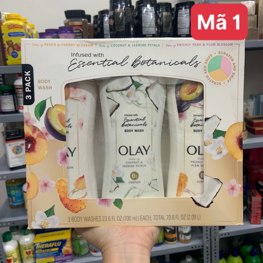 Bộ 3 chai sữa tắm Olay Essential Botanicals Body Wash làm săn da tăng ...