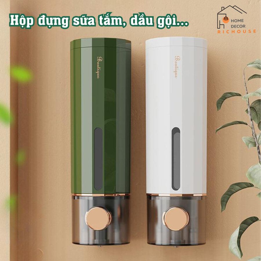 Hộp đựng sữa tắm dầu gội nước rửa tay chất liệu ABS gắn treo tường tiện lợi