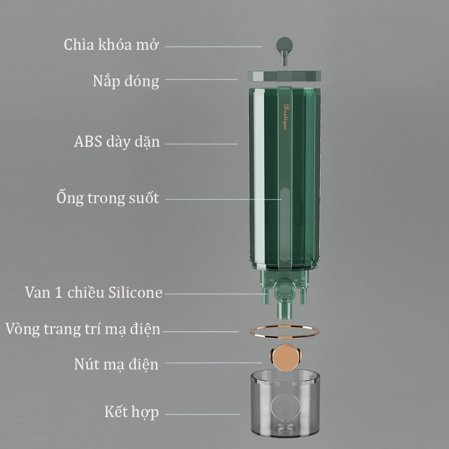 Hộp đựng sữa tắm dầu gội nước rửa tay chất liệu ABS gắn treo tường tiện lợi