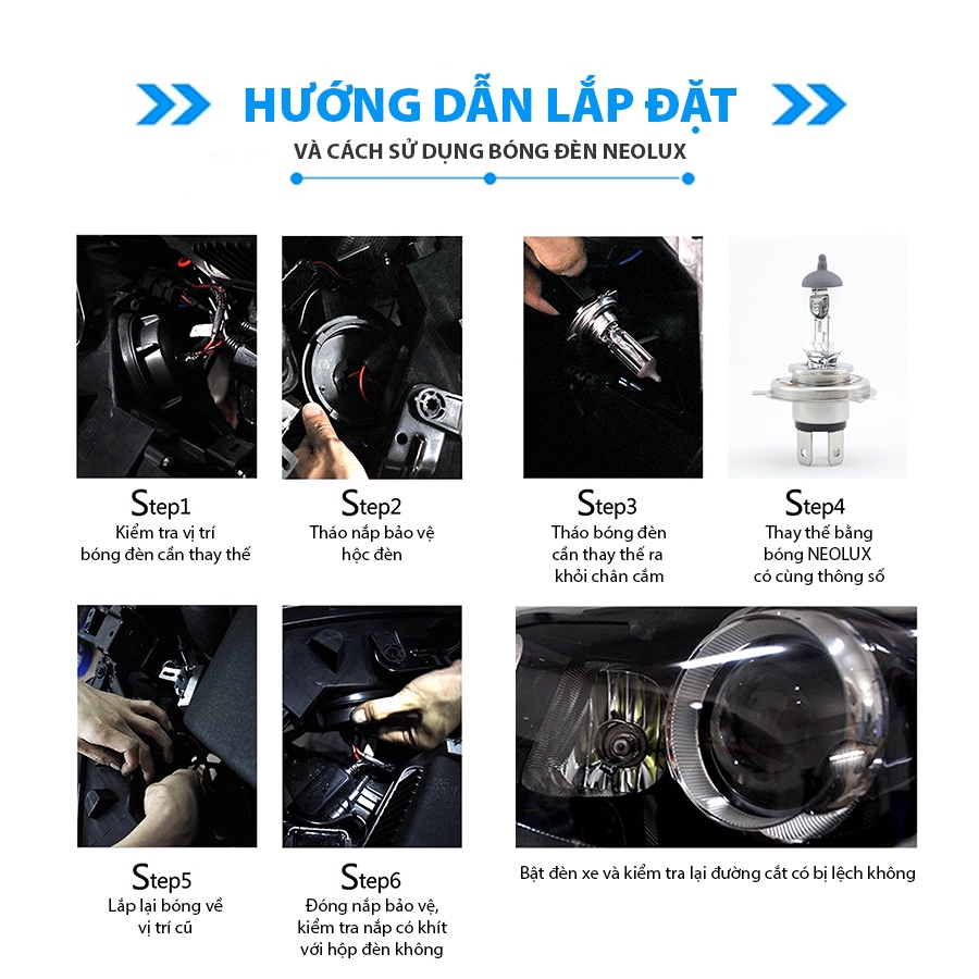 Bóng Đèn Halogen OSRAM NEOLUX 12V 24V Dùng Cho Xe Ô Tô Xe Máy Chân H1 H3 H4 H7 H8 H11 HB3 HB4