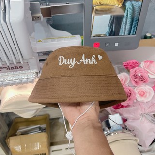Mũ Bucket Thêu Tên Cho Bé - Phong Cách Hàn Quốc, Nón Siêu Xinh Khẳng Định Phong Cách Cá Nhân
