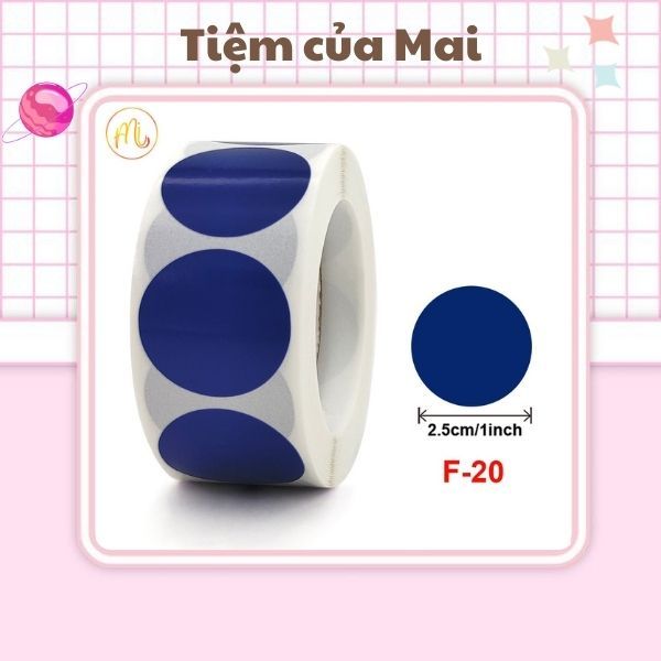 Cuộn 500(tách lẻ) nhãn dán Sticker hình tròn size 2.5cm. Chỉ việc gỡ ra ...