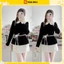 Set áo Cổ Sen Mix Chân Váy Chữ A Kèm Đai Tag Hoa Siêu Xinh, Set áo mix chân váy chữ A tiểu thư