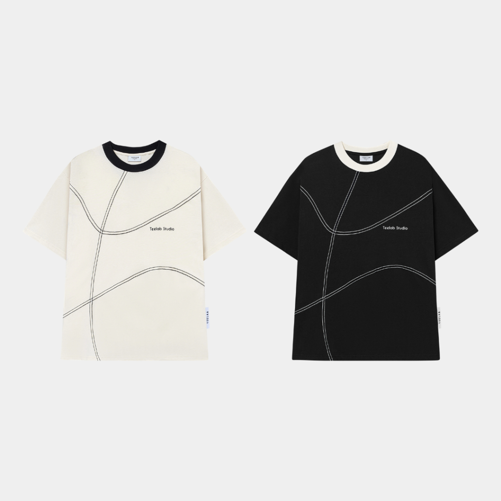 Ảnh Áo Thun Teelab Wavy Line T-Shirt Unisex Form Oversize Local Brand TS198 1