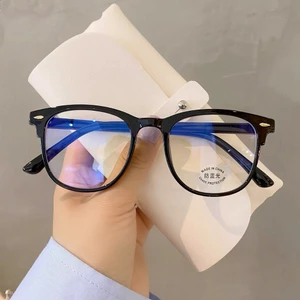 Gọng kính cận nữ nam mắt kính vuông không độ chống tia UV và ánh sáng xanh phong cách Hàn Quốc thay được cận 012