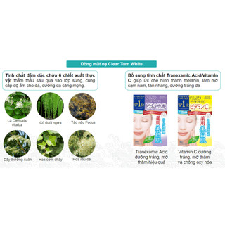 Mặt Nạ Dưỡng Trắng Da Tinh Chất Vitamin C Clear Turn Kosé Nhật Bản (Hộp 5 Miếng)
