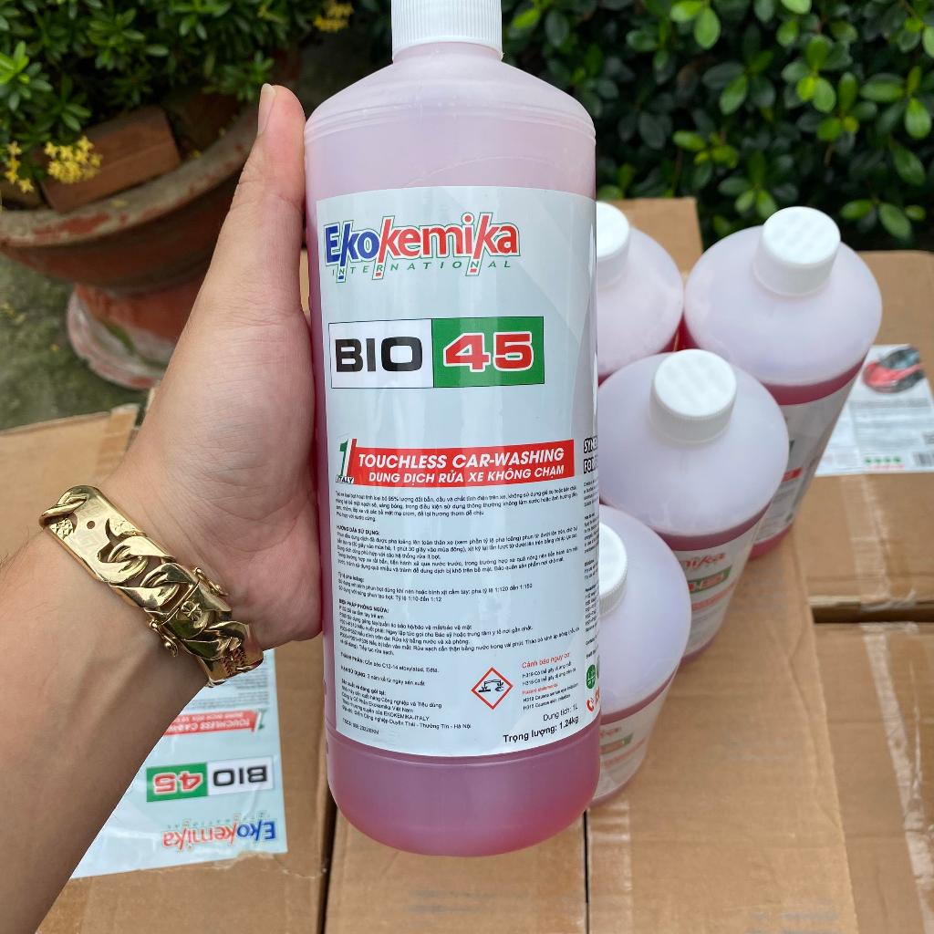 Dung dịch rửa xe không chạm BIO45 - 1L [ Mẫu tem mới 2024 ]