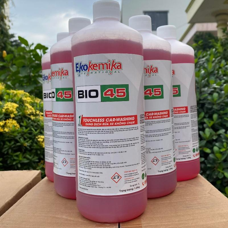 Dung dịch rửa xe không chạm BIO45 - 1L [ Mẫu tem mới 2024 ]