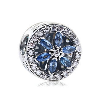 Charm bạc LAMY Zircon Blue Crystal In The Shape Of A Snowflake 1436